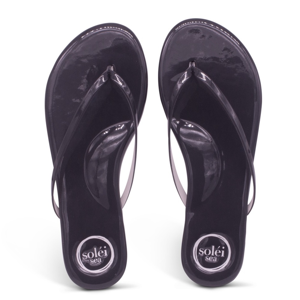 Solei sea INDIE sandal slipper- GREY & CREAM PATENT size 9